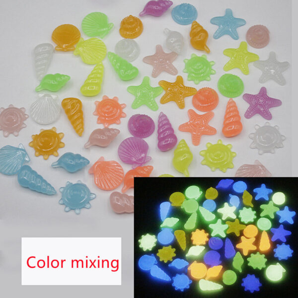 Garden aquarium aquarium luminous stone Artificial fluorite fluorescent luminous pebbles - Image 3