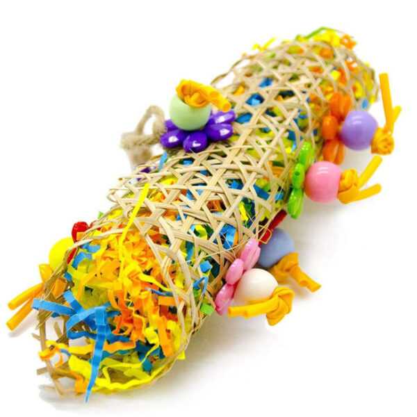 3pcs Bird Toy Parrot Gnawing Supplies Utensils Brushed Rattan Ball Grass Wooden Toys - Image 4