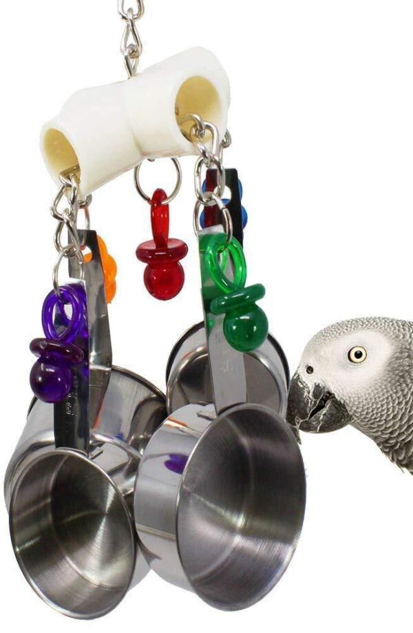 Parrot Bite Toy Stainless Steel Four-pot String - Image 5