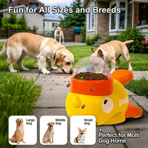 ⁦Dog Puzzle Feeder Interactive Pet Food Treat Dispenser Cartoon Duck Design Anti-slip Pets Automatic Feeder Toys For Dog Training Pet Products⁩ – תמונה ⁦4⁩