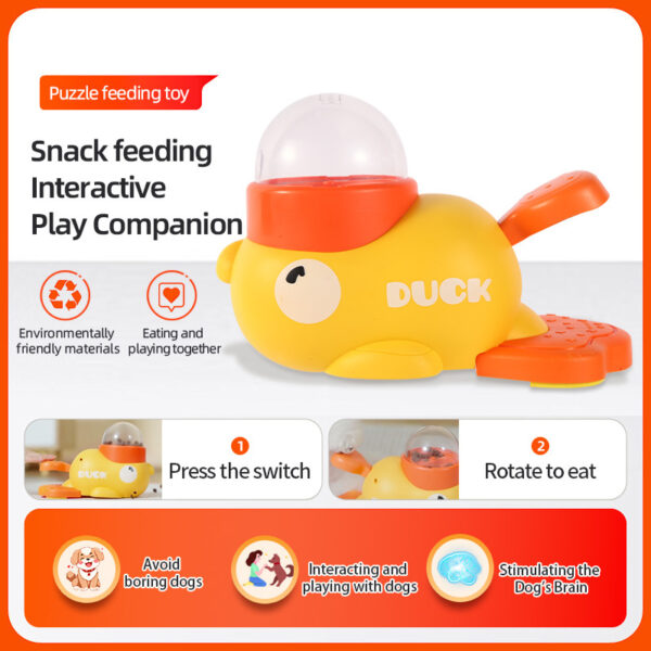 ⁦Dog Puzzle Feeder Interactive Pet Food Treat Dispenser Cartoon Duck Design Anti-slip Pets Automatic Feeder Toys For Dog Training Pet Products⁩ – תמונה ⁦7⁩
