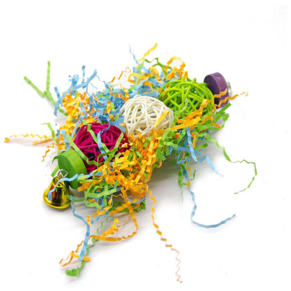 3pcs Bird Toy Parrot Gnawing Supplies Utensils Brushed Rattan Ball Grass Wooden Toys - Image 2