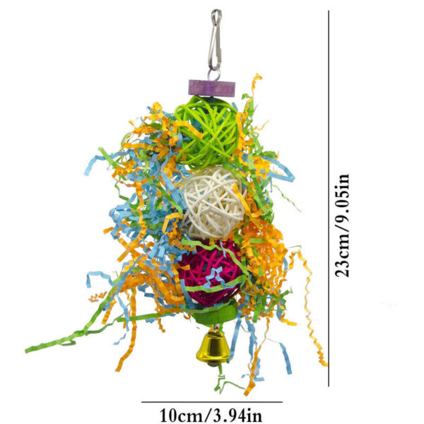 3pcs Bird Toy Parrot Gnawing Supplies Utensils Brushed Rattan Ball Grass Wooden Toys - Image 5