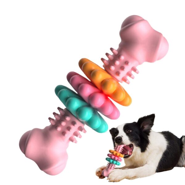 ⁦Dog Chew Toy Dog Bone Type  Dogs Teeth Cleaning Toys Indestructible TPR Bone Chewing Bite Resistant Teething Toys  Pet Products⁩ – תמונה ⁦3⁩