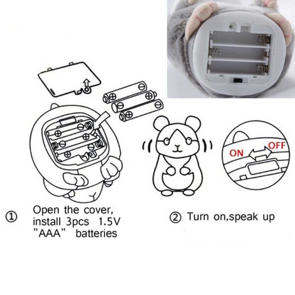 ⁦15CM Little Talking Hamster Toy⁩ – תמונה ⁦6⁩