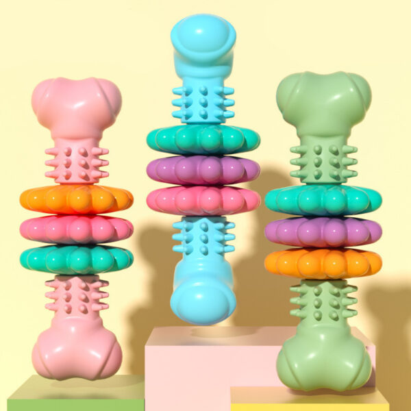 ⁦Dog Chew Toy Dog Bone Type  Dogs Teeth Cleaning Toys Indestructible TPR Bone Chewing Bite Resistant Teething Toys  Pet Products⁩ – תמונה ⁦10⁩