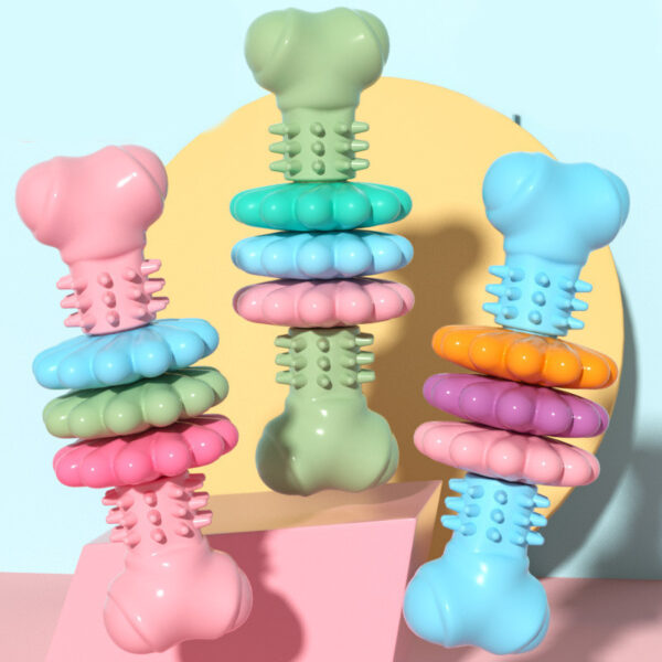 ⁦Dog Chew Toy Dog Bone Type  Dogs Teeth Cleaning Toys Indestructible TPR Bone Chewing Bite Resistant Teething Toys  Pet Products⁩ – תמונה ⁦2⁩