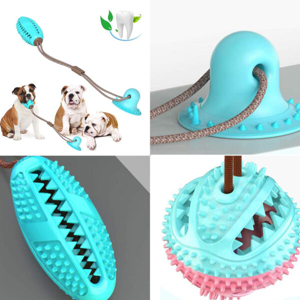 ⁦Dog Toys Silicon Suction Cup Tug Interactive Dog Ball Toy For Pet Chew Bite Tooth Cleaning Toothbrush Feeding Pet Supplies⁩ – תמונה ⁦2⁩